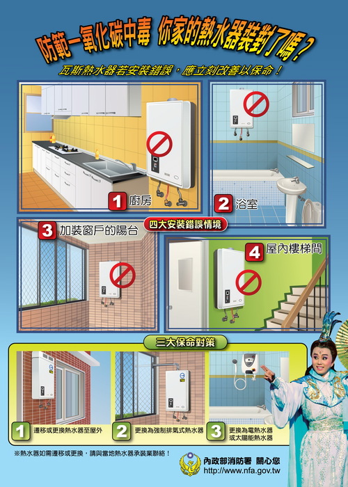 防範一氧化碳中毒海報圖片
